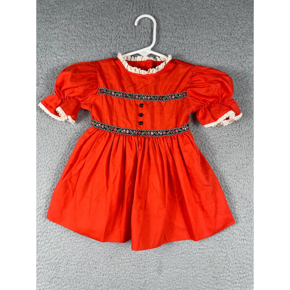 Kate Greenaway Vintage Red Mini Dress/Top Size 2T